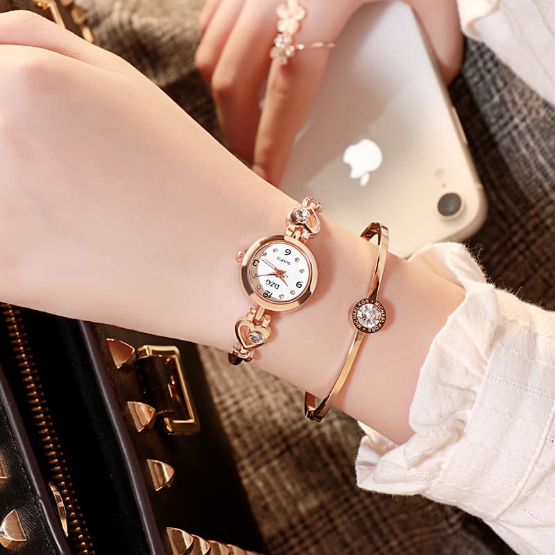 Joias simples com strass para mulheres, relógio casual 8