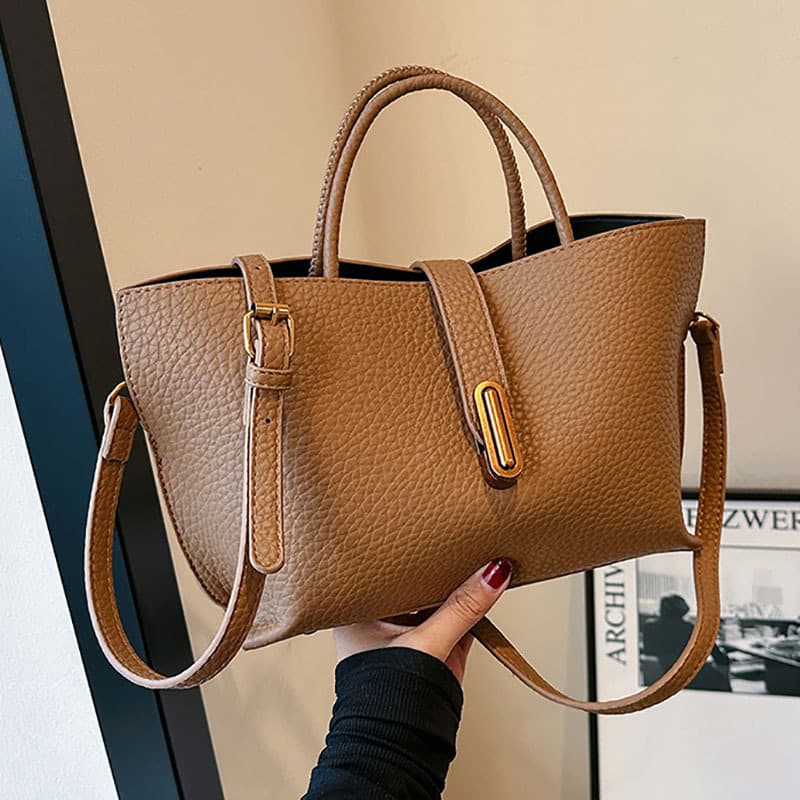 Bolsa de ombro INS com estampa de lichia, bolsa saco com zíper, bolsa tote de alta capacidade para mulheres. 3
