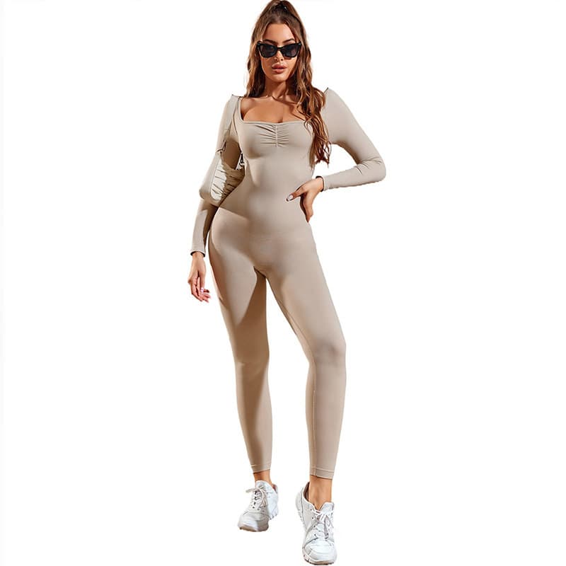 Body justo de cor lisa, calça cropped manga comprida 8