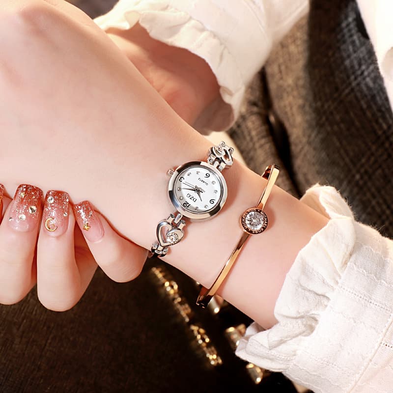 Joias simples com strass para mulheres, relógio casual 3