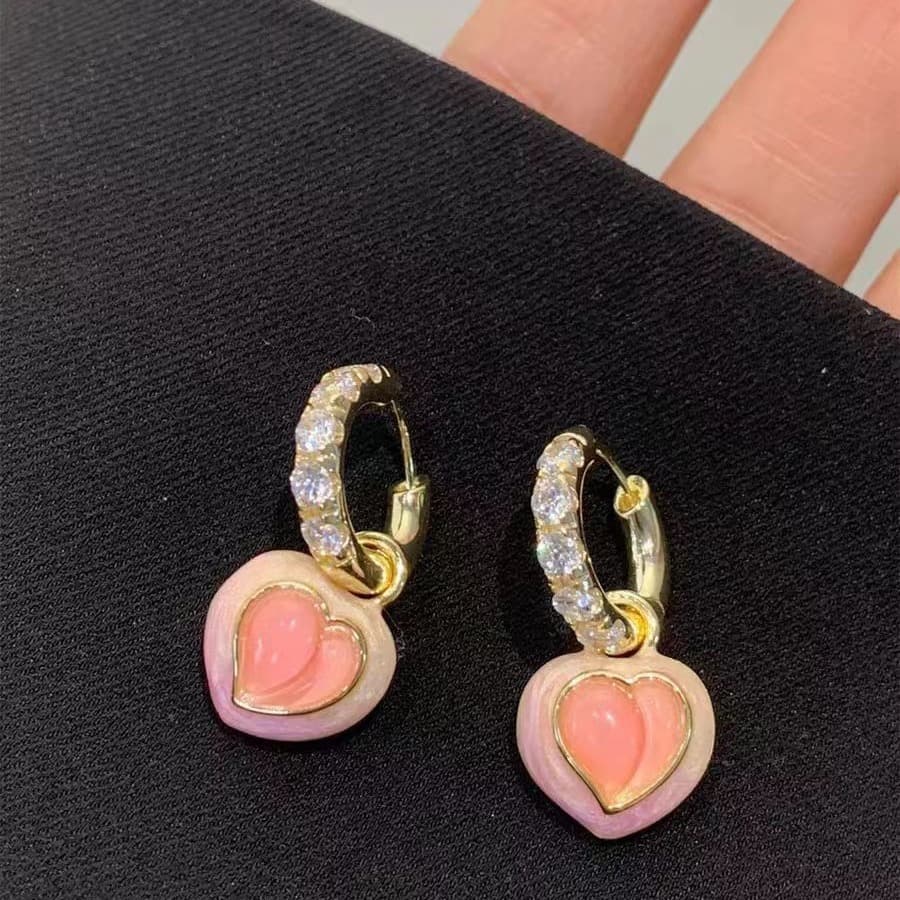 Brincos Sweetheart Peach Femininos