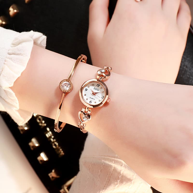 Joias simples com strass para mulheres, relógio casual 10