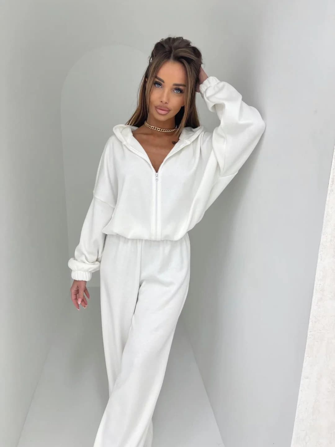 Conjunto de duas peças com calça elástica
