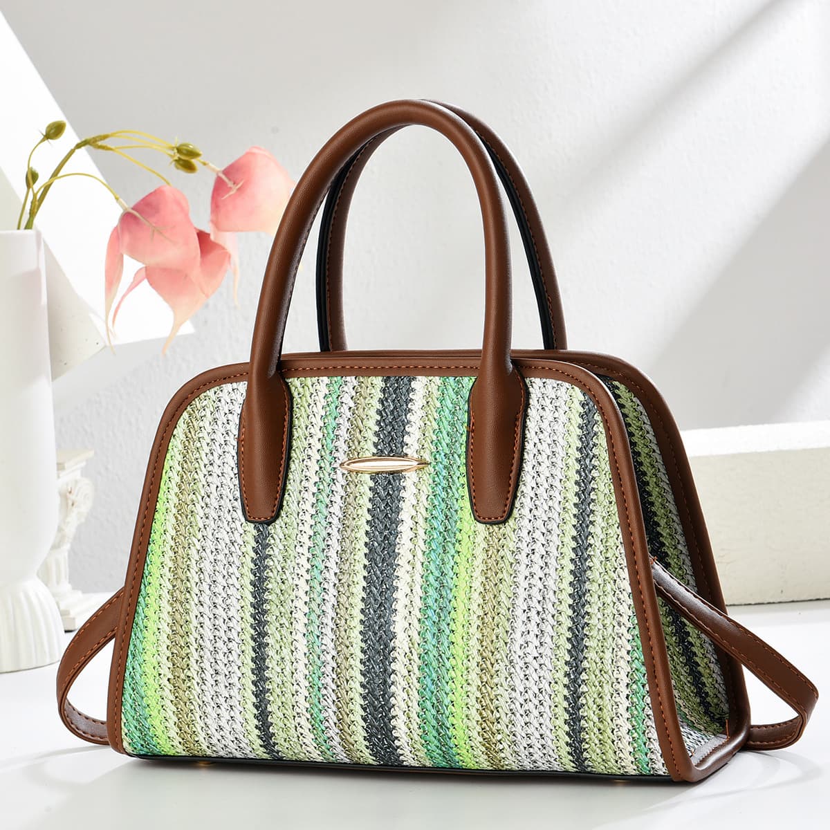 Bolsa feminina para uso diário em cores contrastantes 6