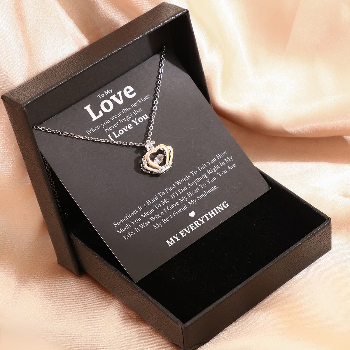 Dia das mães colar caixa de presente amor colar para feminino bijuterias finas acessórios femininos moda bijuterias 6
