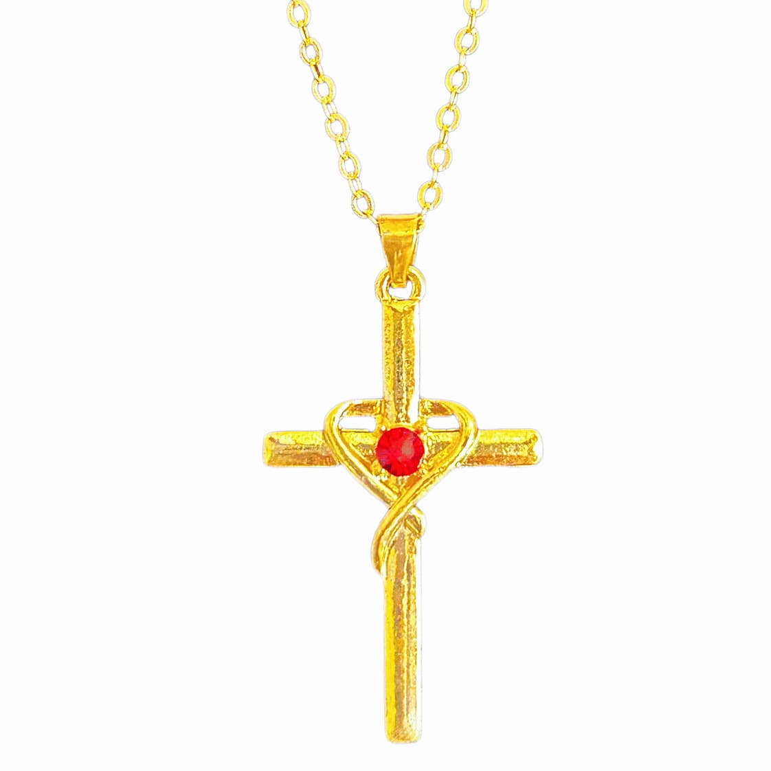 Colar Com Pingente De Cruz Em Formato De CoraçãO Cravejado De Diamantes, Perfeito Para A PáScoa.