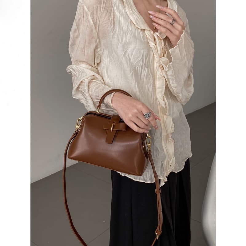 Bolsa feminina de couro bovino de luxo acessível 3