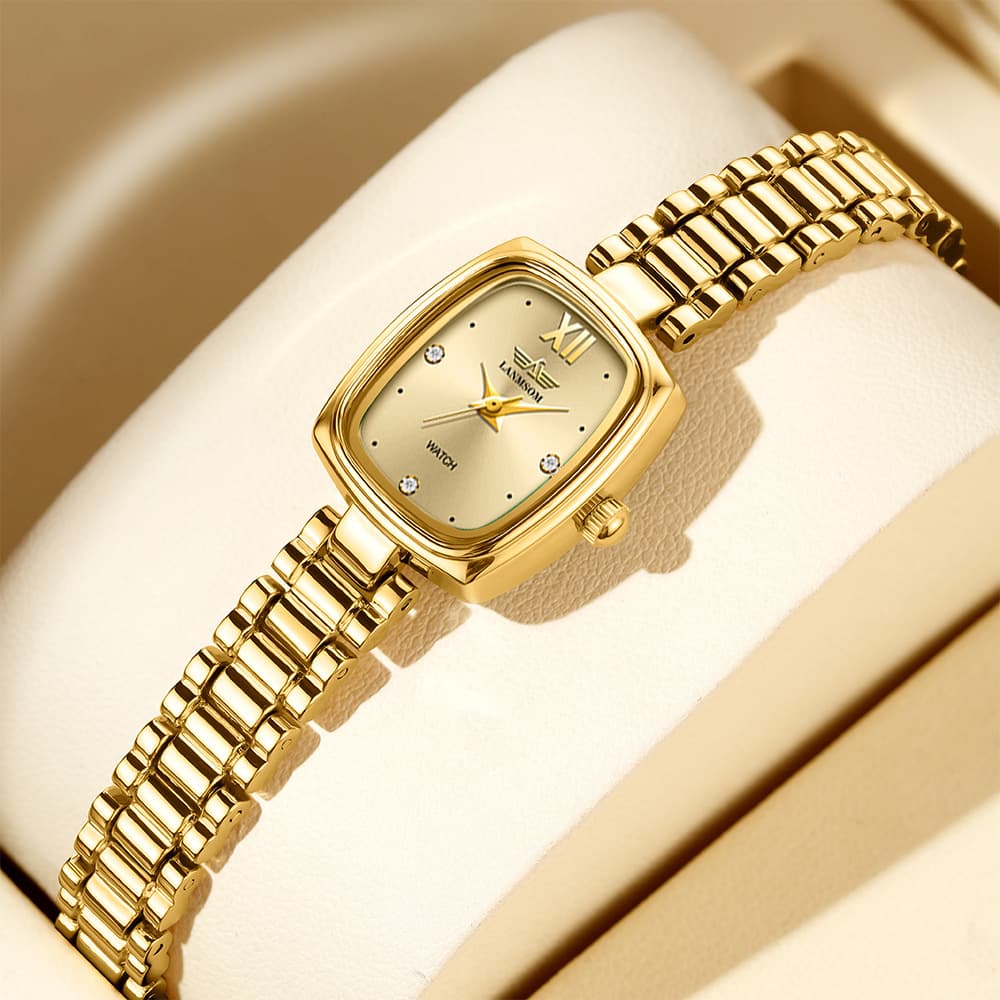 Relógio feminino Niche Vintage Petite Dourado 4