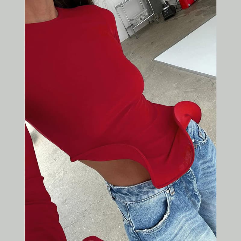 Blusa feminina de manga comprida e modelagem justa 5