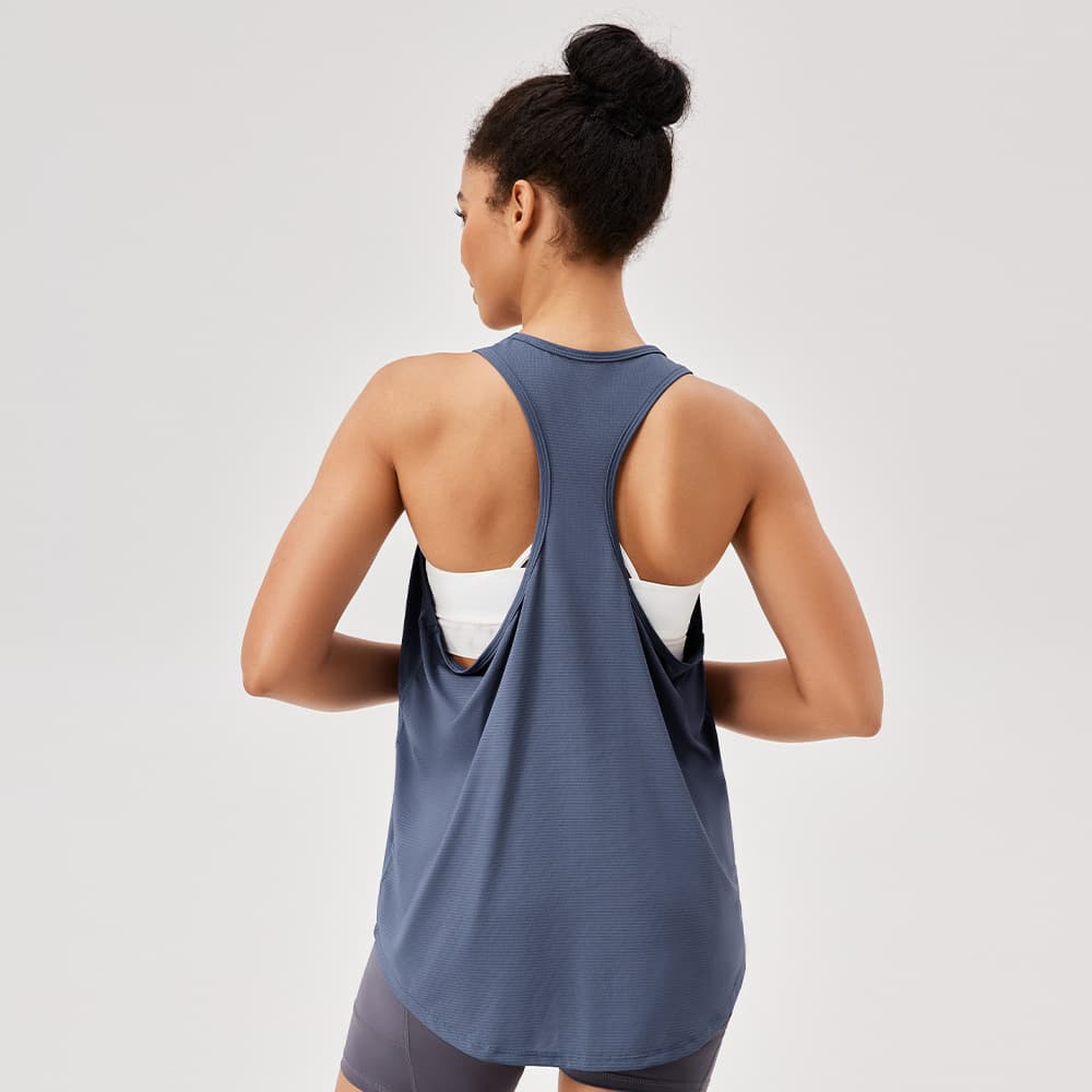 Blusa esportiva feminina, estilo regata, folgada, para ioga, secagem rápida, respirável, sem mangas, ideal para treino e 4