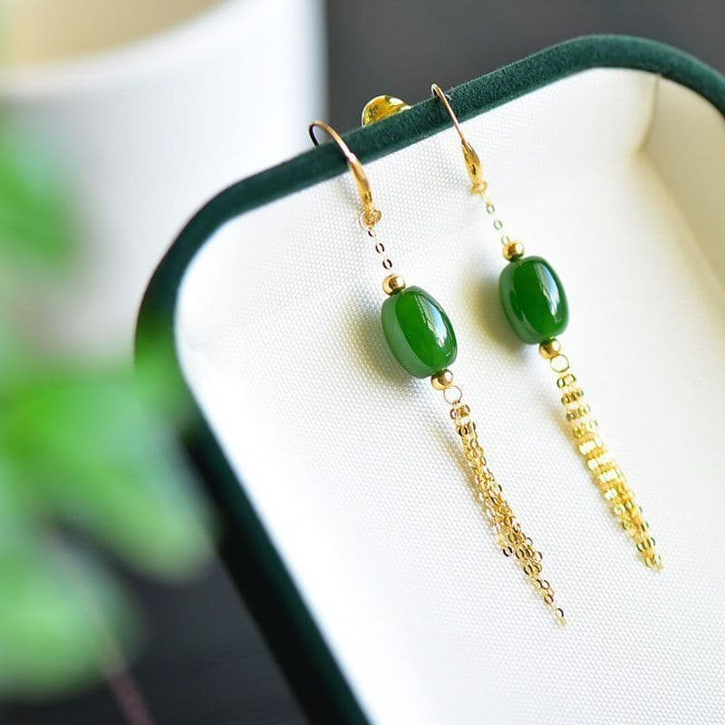 Brincos ovais verde espinafre para mulheres