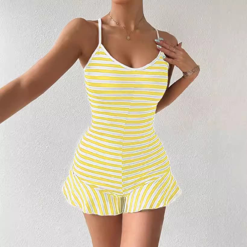 Macacão feminino elegante e justo com babados 3