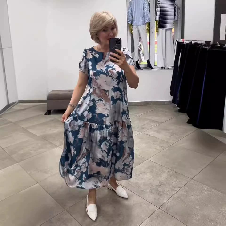 Vestido de verão floral em popeline para mulheres 2