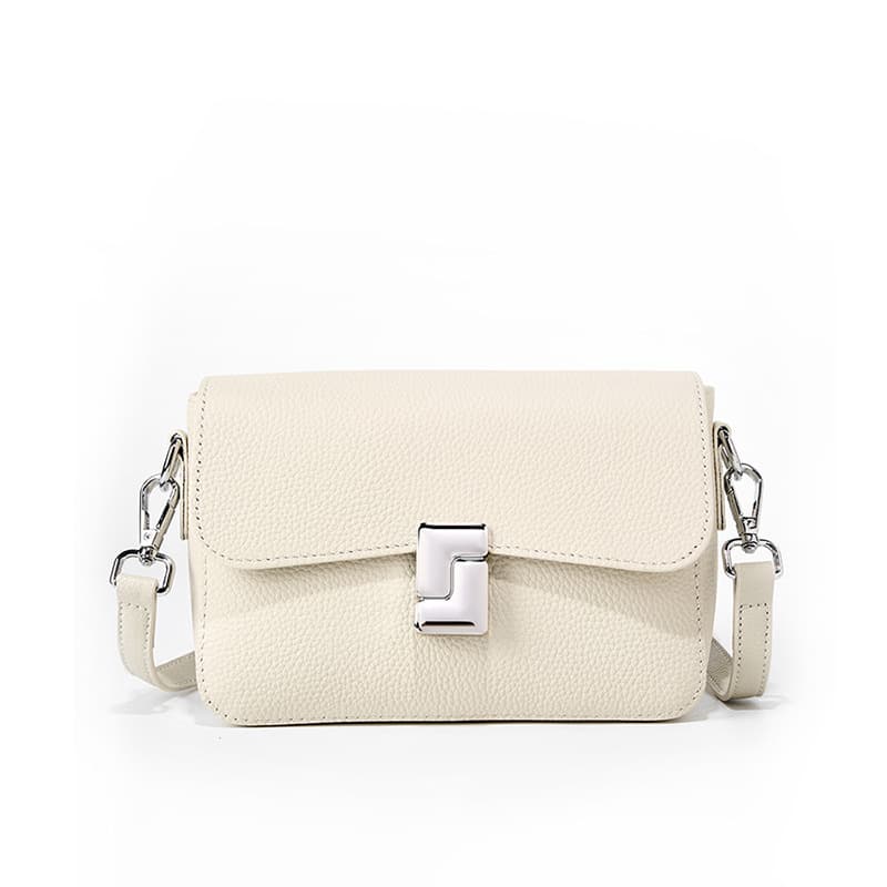Bolsa quadrada feminina em couro legítimo