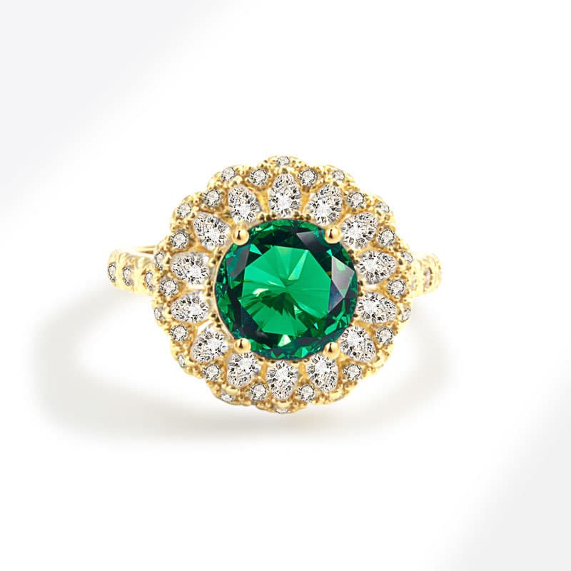 Anel cor moissanita verde 7