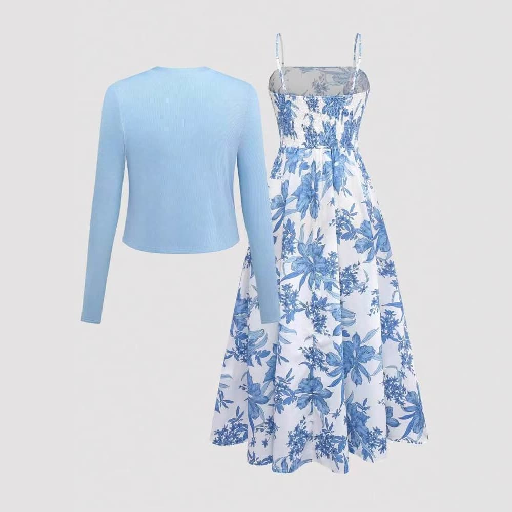 Conjunto de vestido elegante de duas peças para mulheres 3