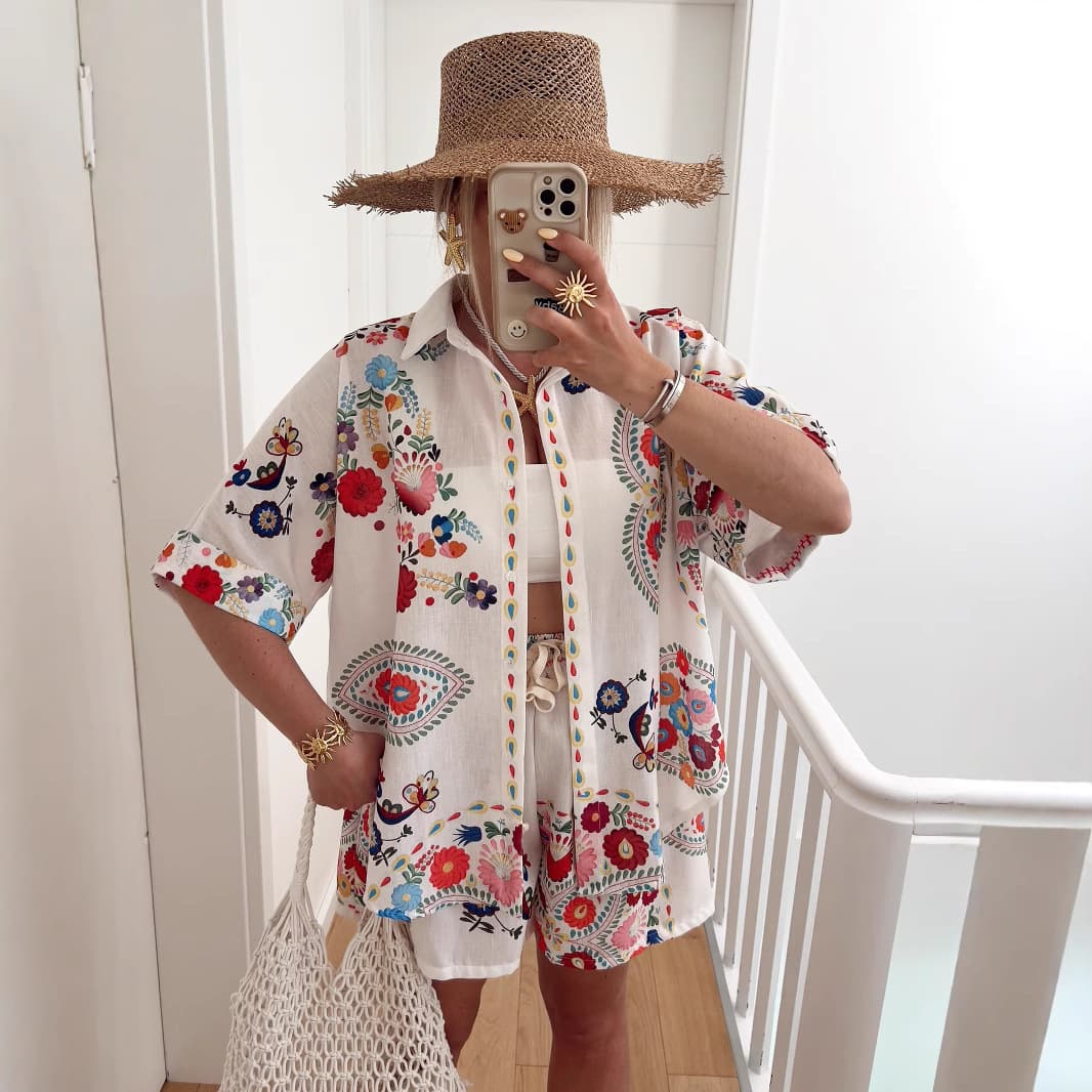 Camisa de linho casual para mulheres 5