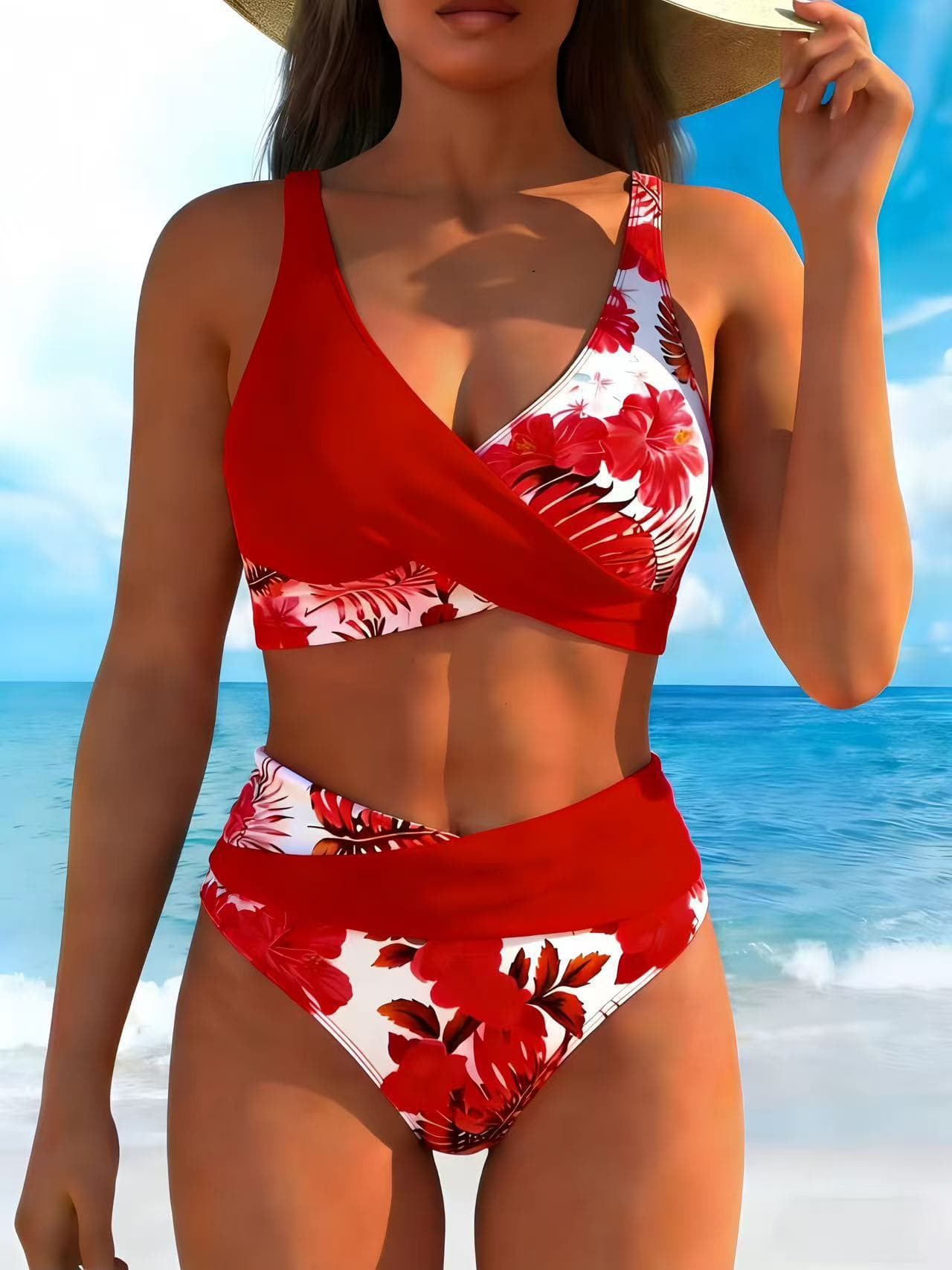 Conjunto De BiquíNi Casual Feminino Com Estampa Floral