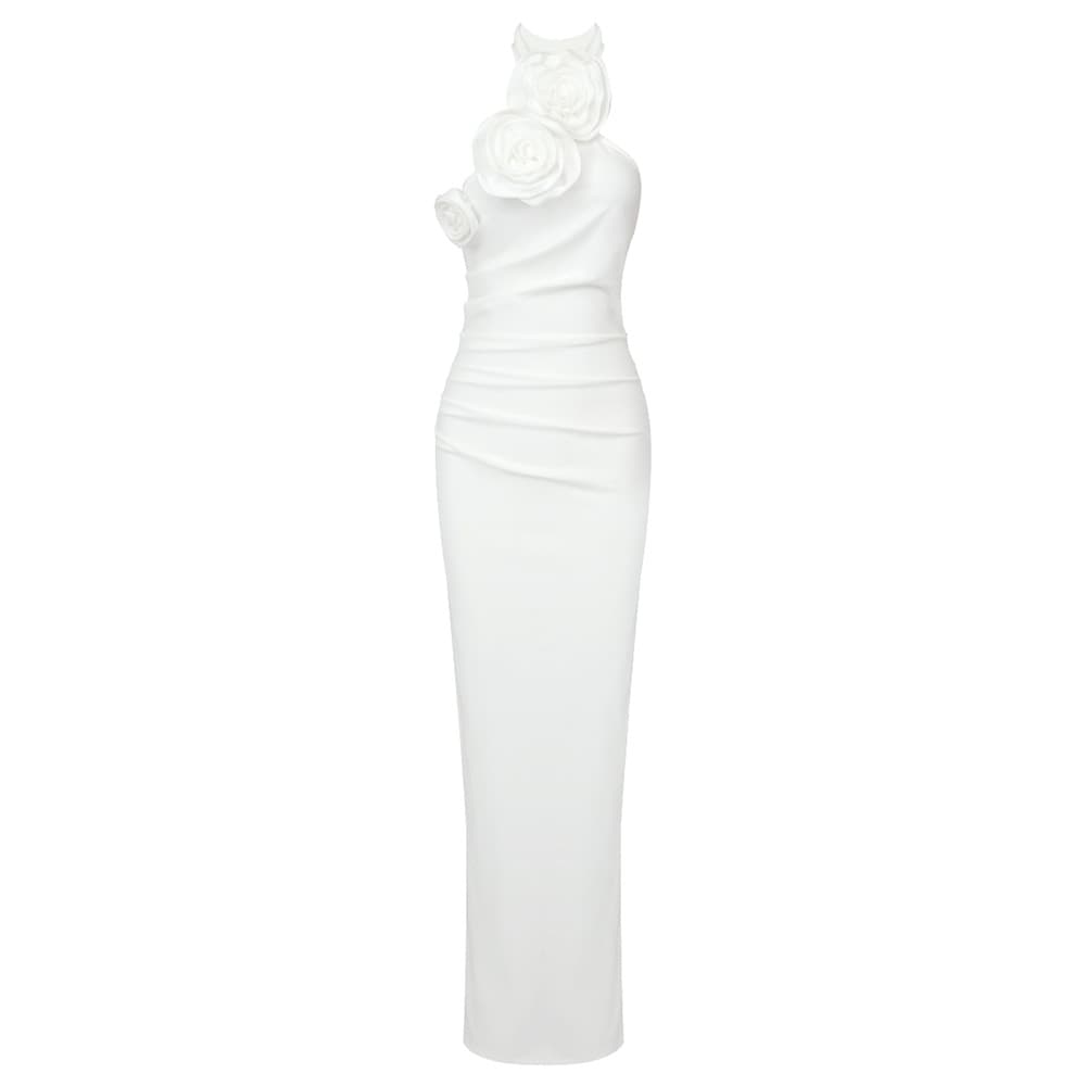 Vestido Longo De Cintura Alta Com Decote 5