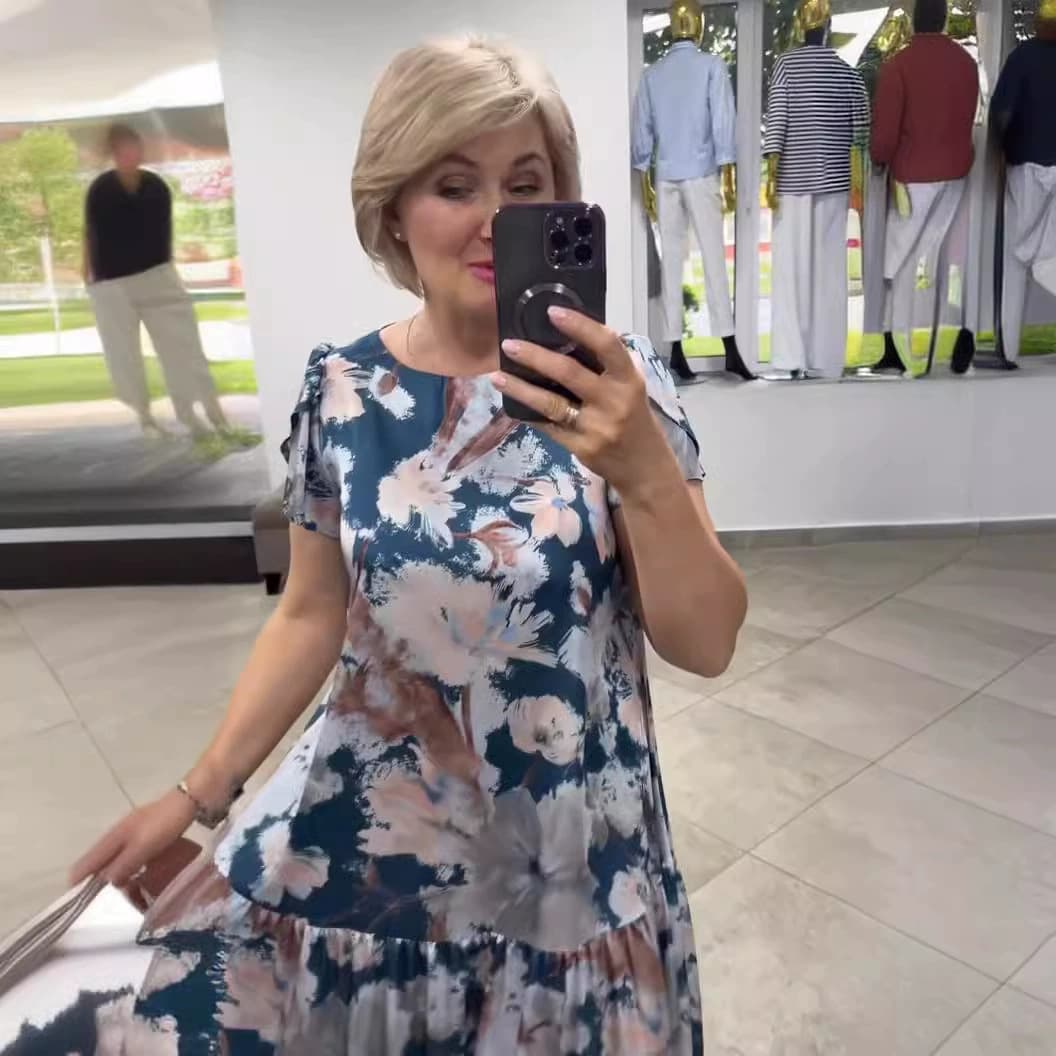 Vestido de verão floral em popeline para mulheres 3