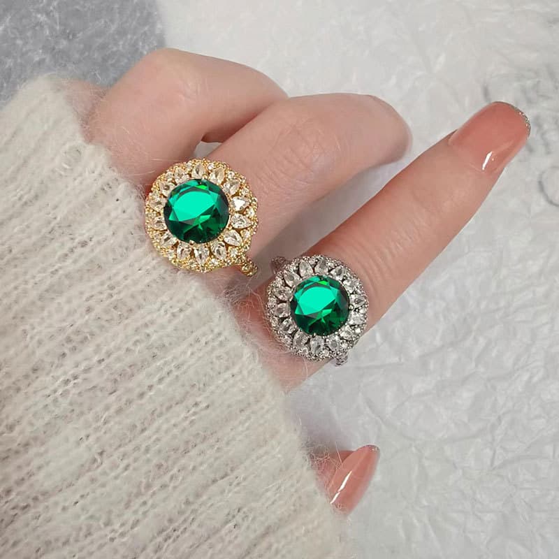 Anel cor moissanita verde 2