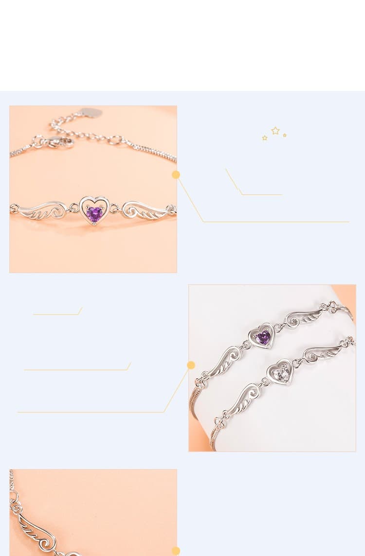 Pulseira de coração feminina da moda 10