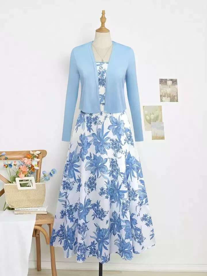 Conjunto de vestido elegante de duas peças para mulheres 2