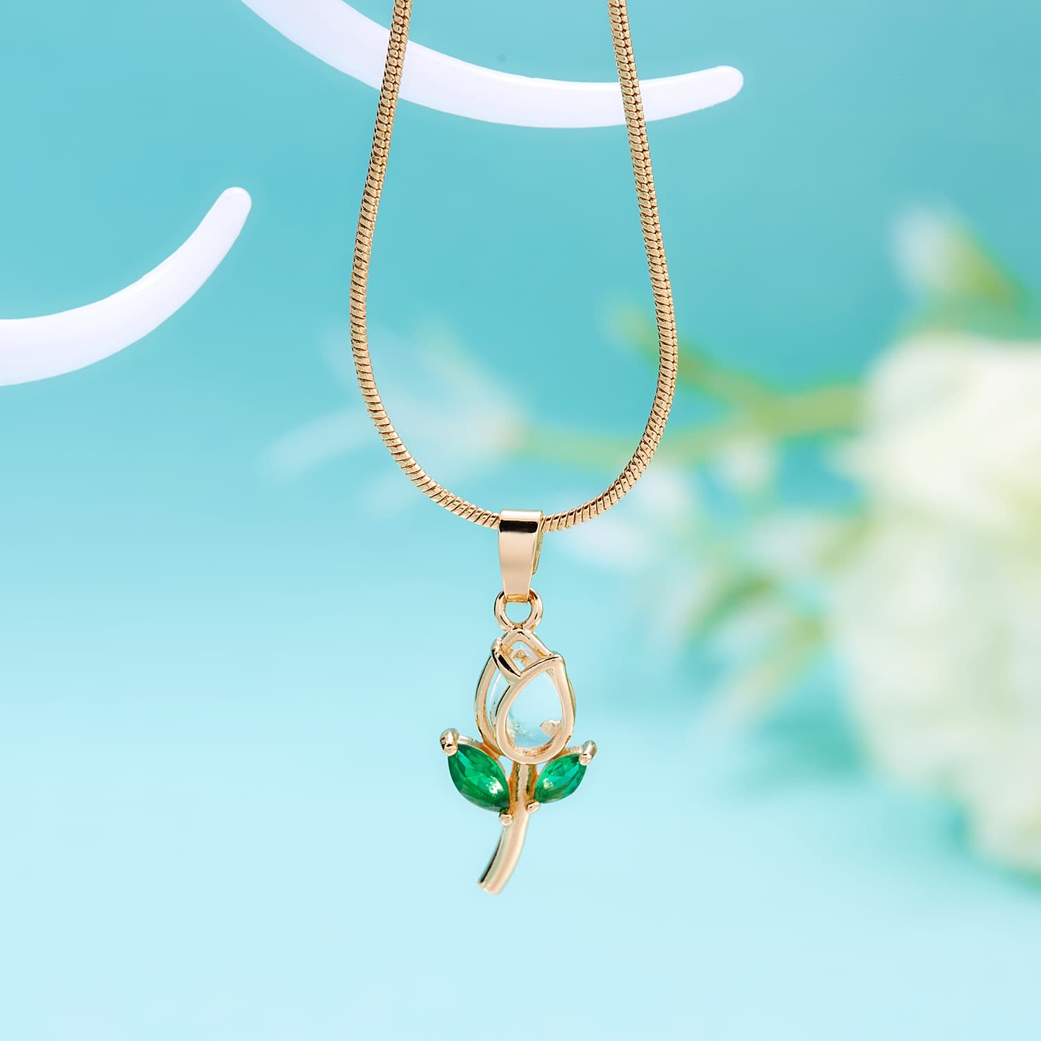 Colar elegante de tulipas para mulheres 11