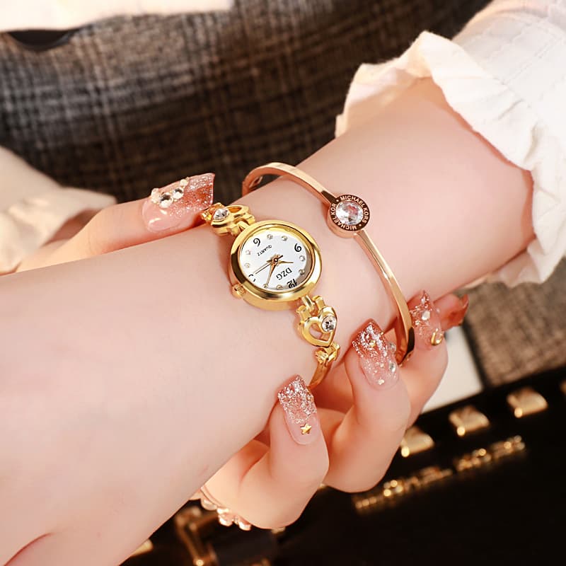 Joias simples com strass para mulheres, relógio casual 2