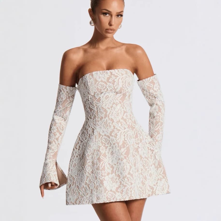 Vestido tubinho de renda feminino para o verão
