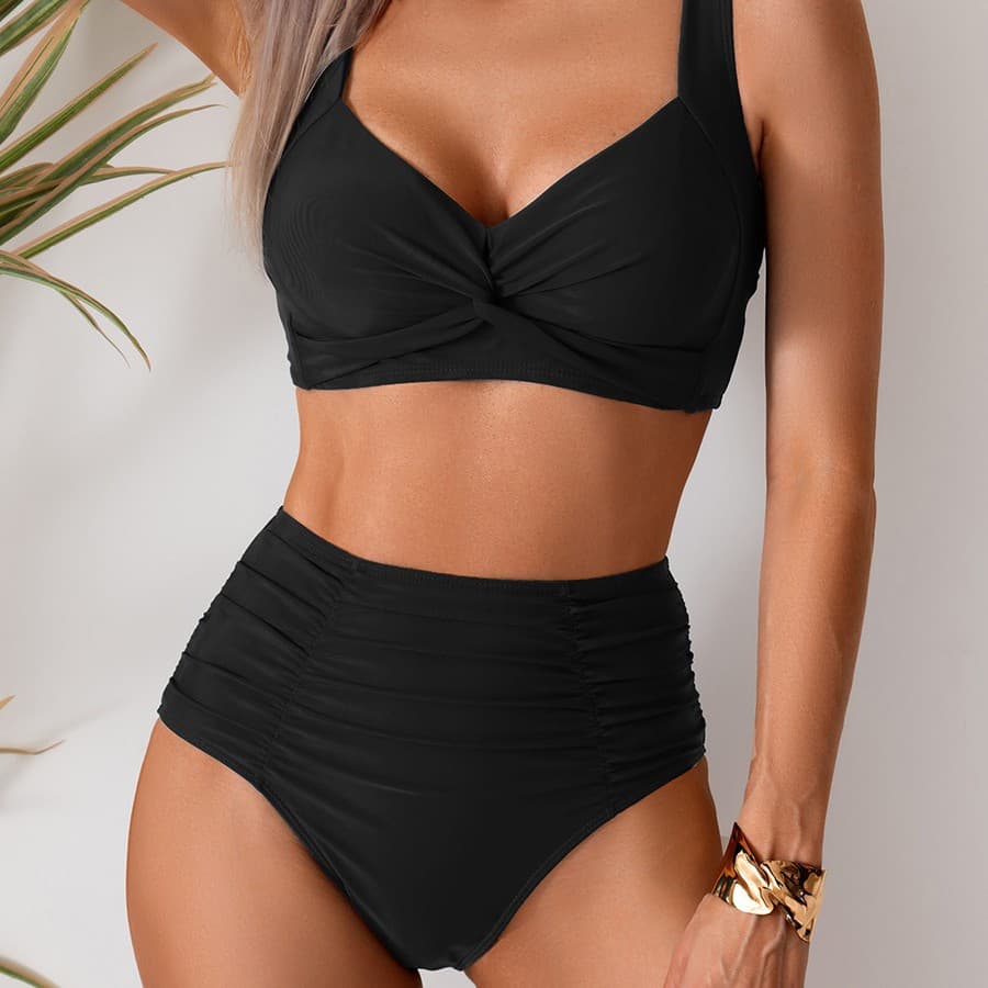 Maiô feminino sexy de cintura alta com fenda 8