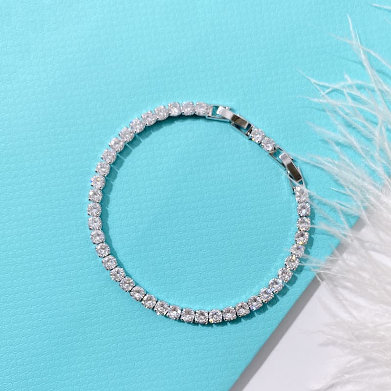 Pulseira de zircônia, joia simples e versátil para mulheres. 3