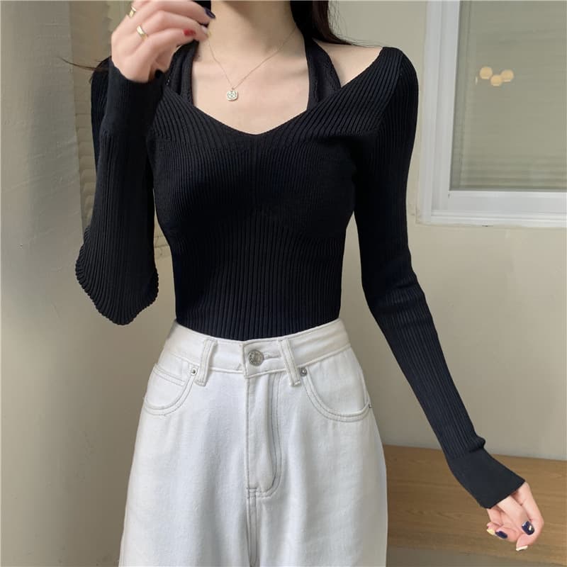 Blusa de malha personalizada da moda para mulheres 7