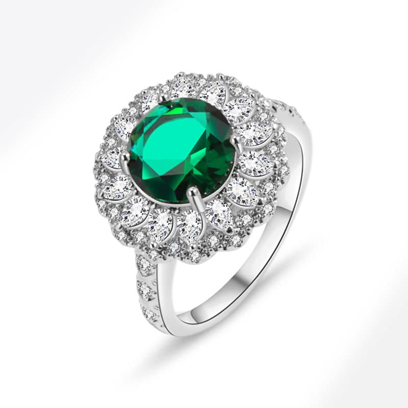 Anel cor moissanita verde 5