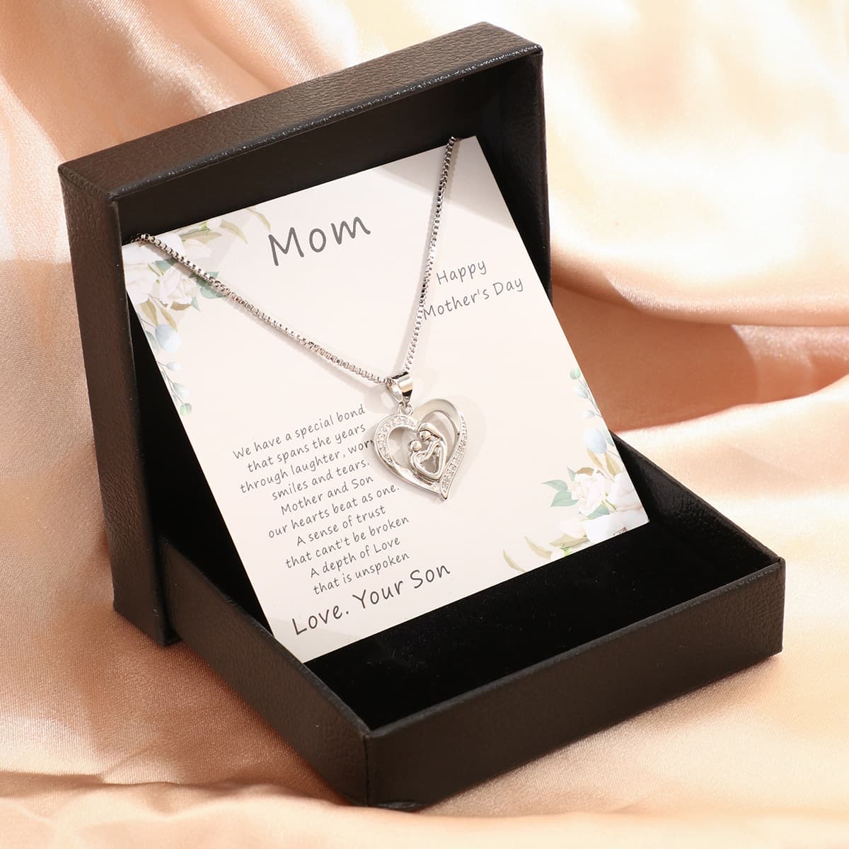 Dia das mães colar caixa de presente amor colar para feminino bijuterias finas acessórios femininos moda bijuterias