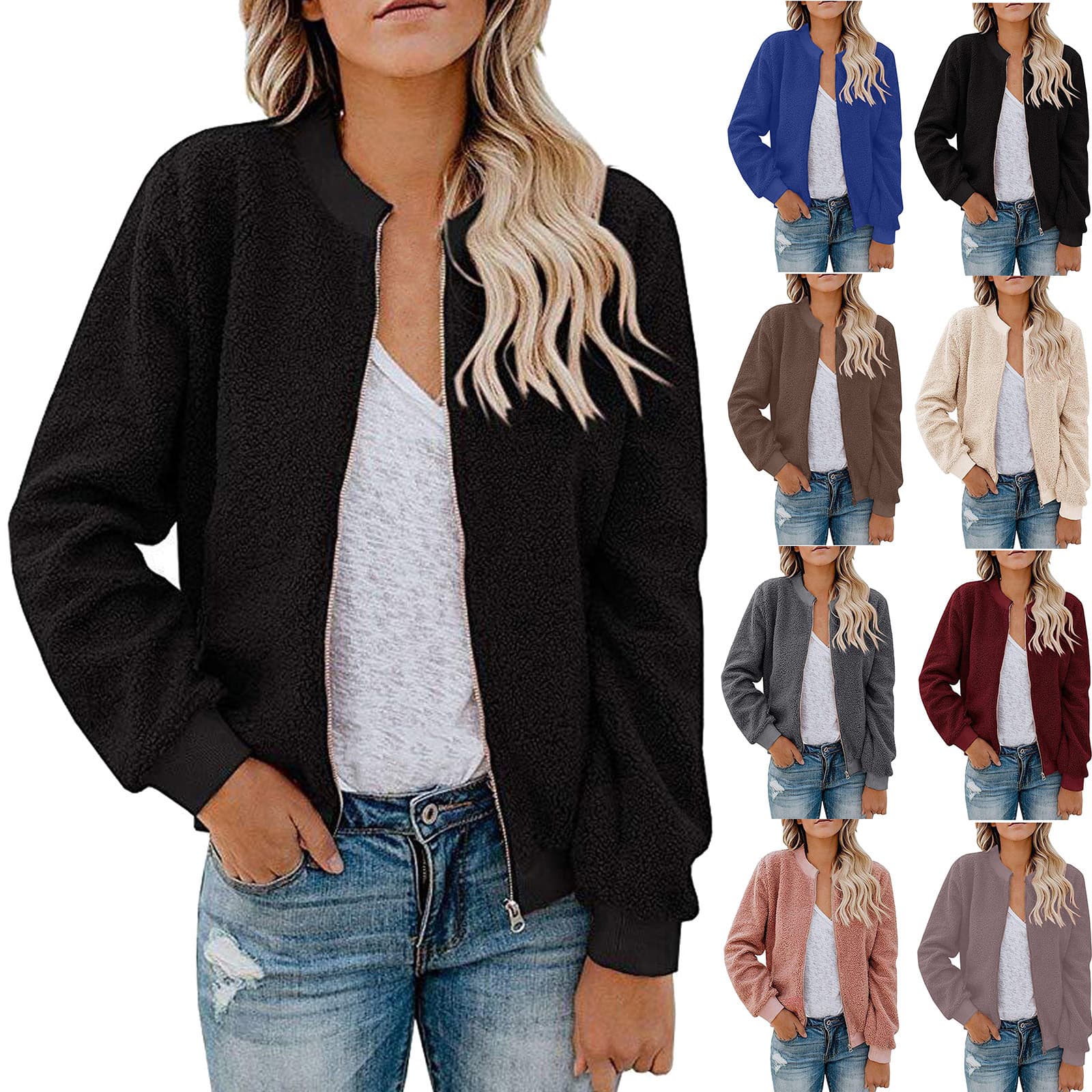 Casaco/Blusa Feminino de Cashmere com Zíper