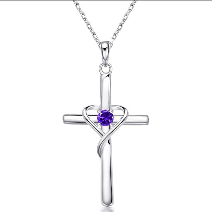 Colar Com Pingente De Cruz Em Formato De CoraçãO Cravejado De Diamantes, Perfeito Para A PáScoa.
