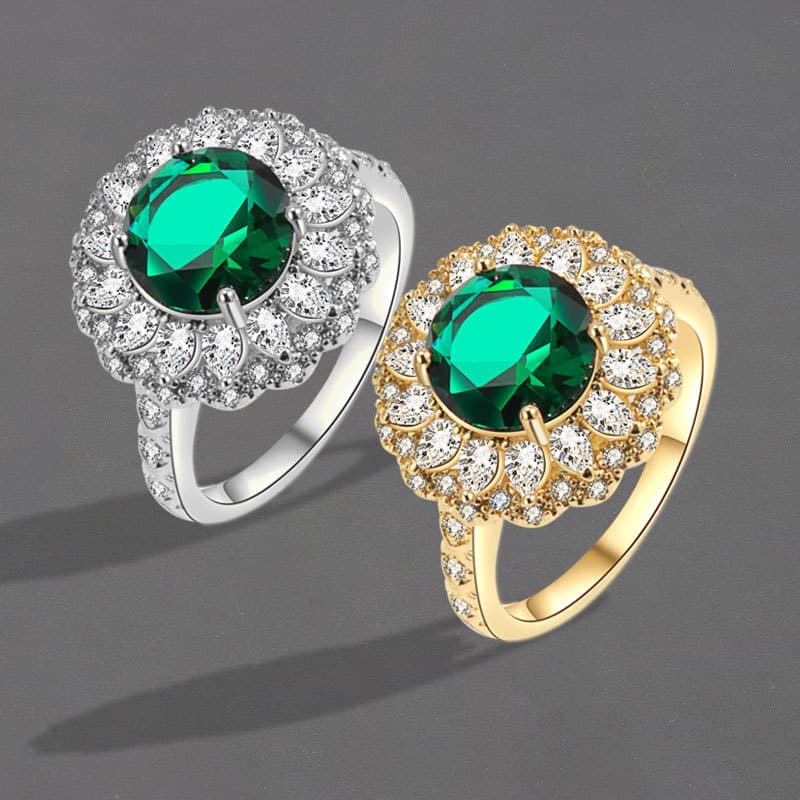 Anel cor moissanita verde 6