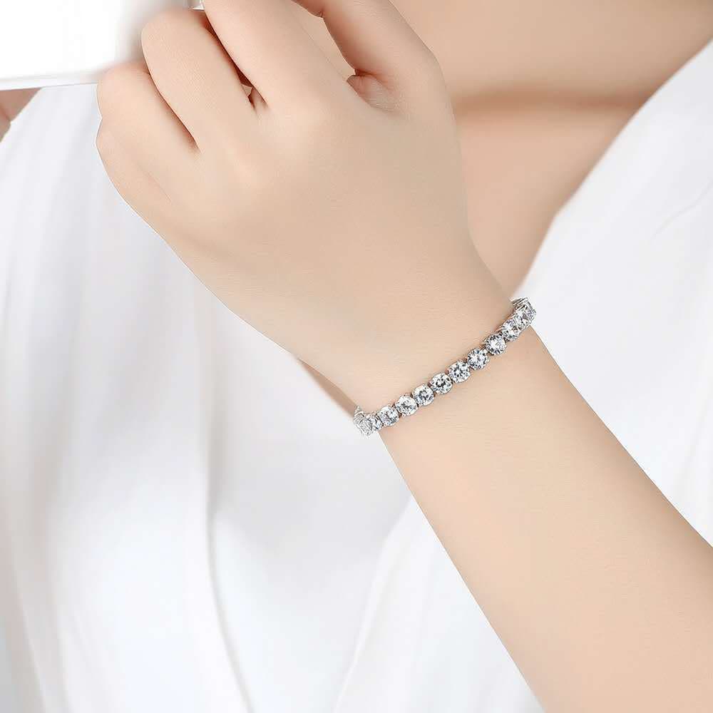 Pulseira de zircônia, joia simples e versátil para mulheres. 7