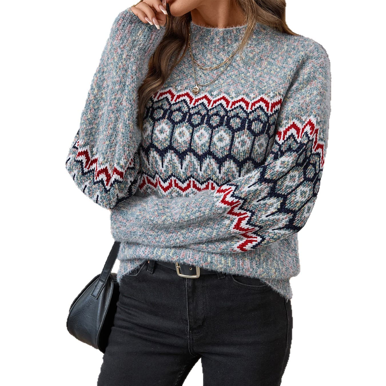 Blusa feminina casual de manga comprida 6