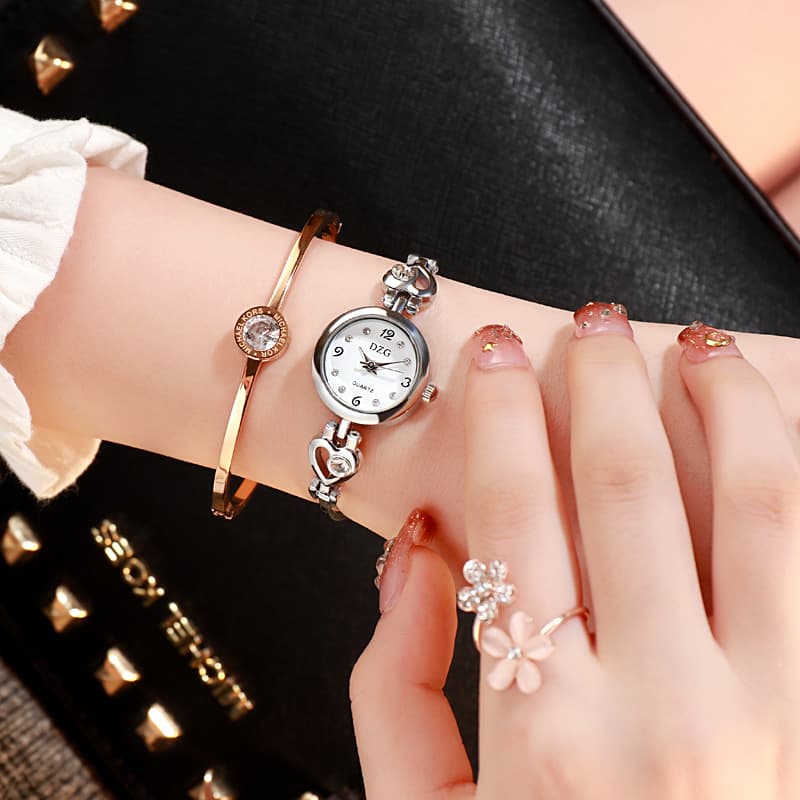 Joias simples com strass para mulheres, relógio casual 4