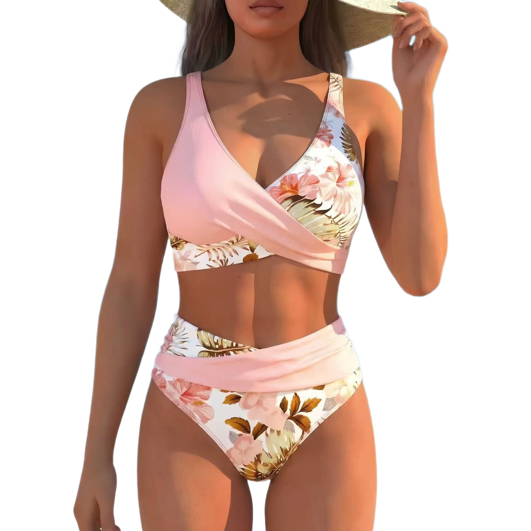 Conjunto De BiquíNi Casual Feminino Com Estampa Floral