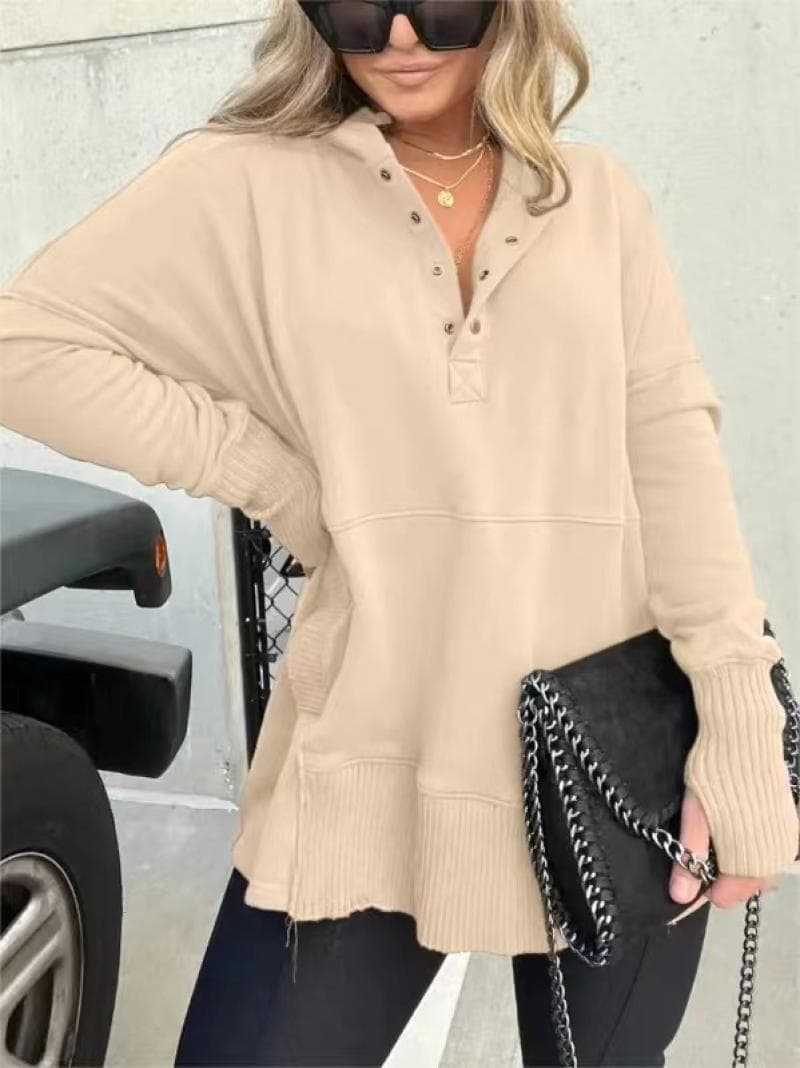 Blusa feminina folgada e casual com patchwork de fios. 6