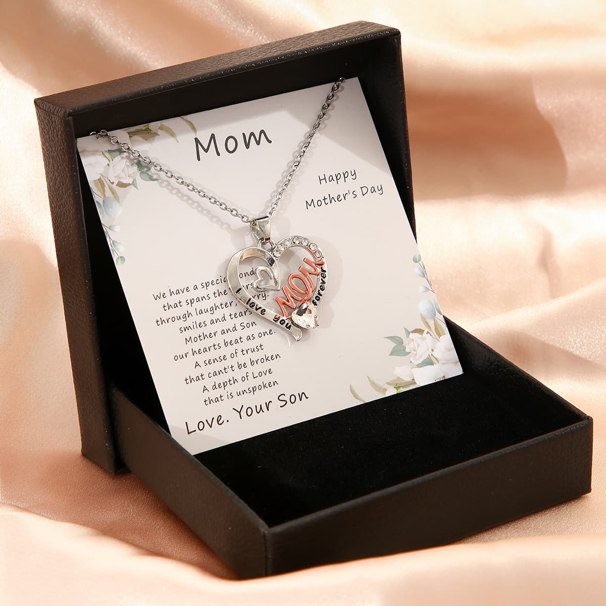 Dia das mães colar caixa de presente amor colar para feminino bijuterias finas acessórios femininos moda bijuterias 5