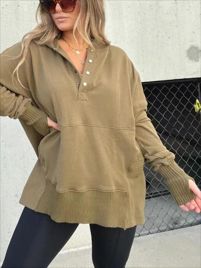 Blusa feminina folgada e casual com patchwork de fios. 2