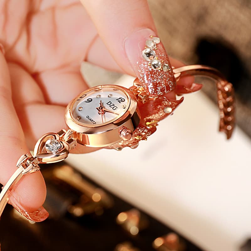 Joias simples com strass para mulheres, relógio casual 6