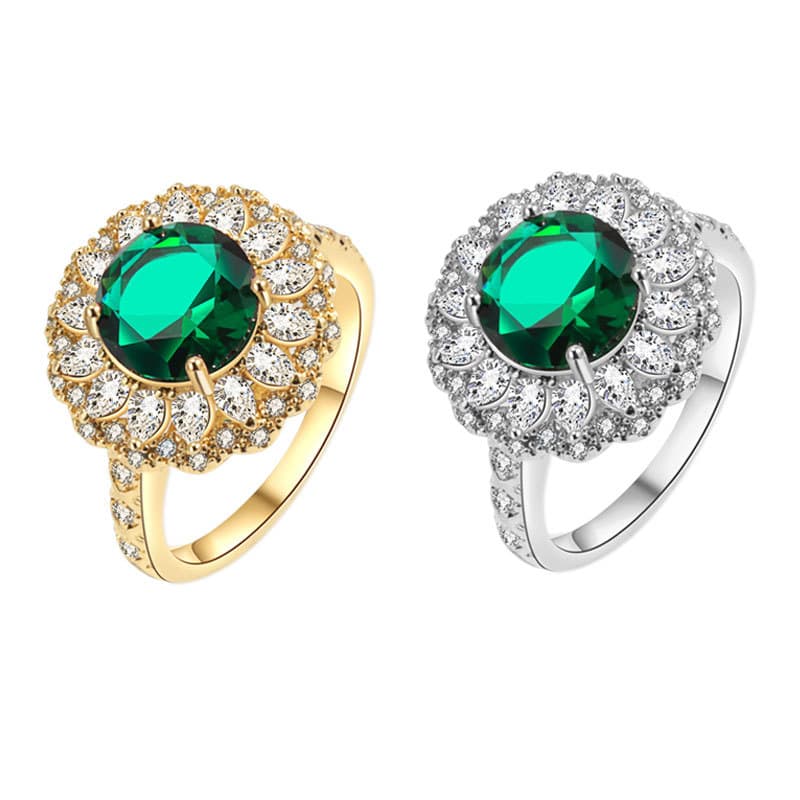 Anel cor moissanita verde 4