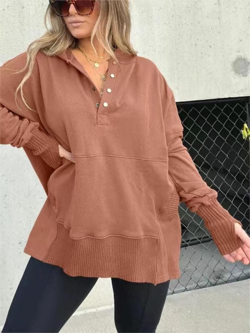 Blusa feminina folgada e casual com patchwork de fios. 5