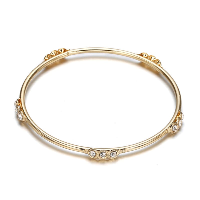 Pulseira Ornamental Multicamadas em Liga Metálica com Diamantes para Mulheres 12