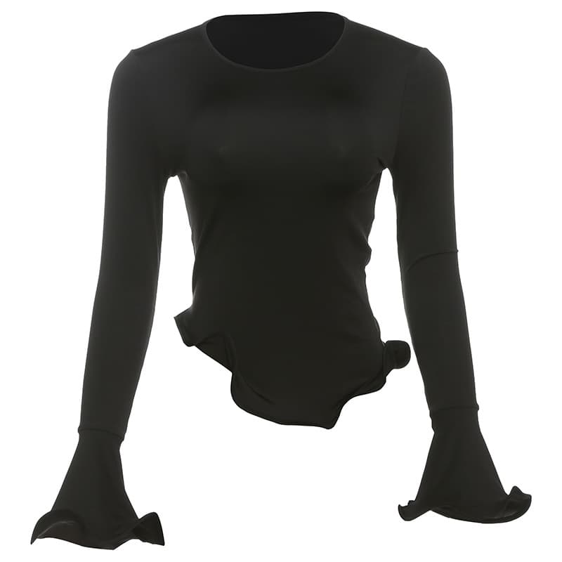 Blusa feminina de manga comprida e modelagem justa 6